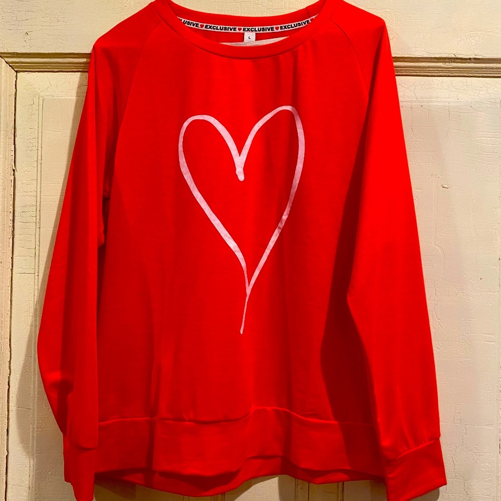 Red non-fleece sweatshirt